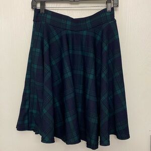 Plaid Midi Fit and Flair Skirt